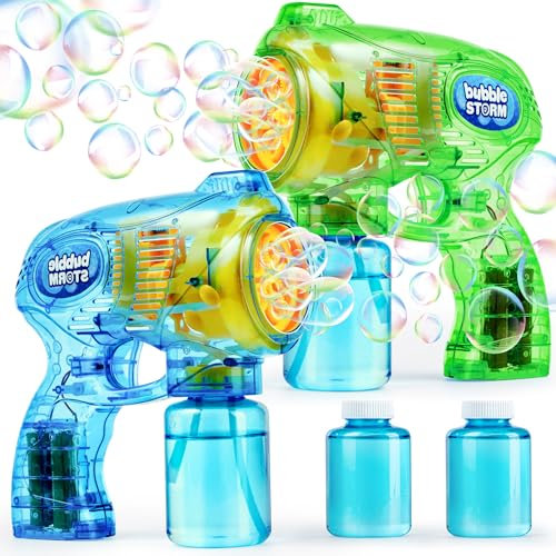 JOYIN (2 * 148 ml) 2 Seifenblasenpistole für Kinder mit Seifenblasenflüssigkeit, Seifenblasengebläse für Seifenblasen Party Geschenke, Geburtstag, Outdoor Indoor Aktivität, Sommer Spielzeug,Ostern