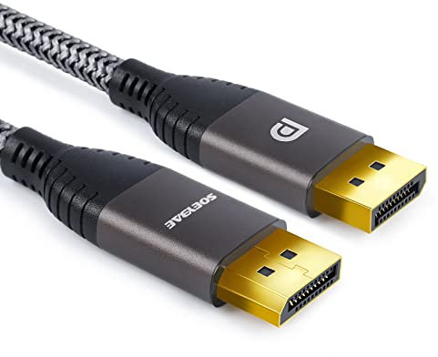 SOEYBAE DisplayPort Kabel 1M, 4K@60Hz und 2K@144Hz, Nylon Geflecht, DP Kabel geeignet für Gaming-Monitor, TV, PC, Grafikkarte