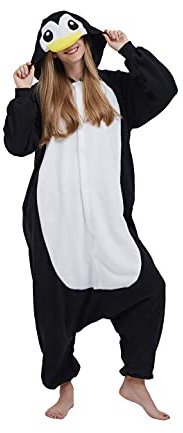 SimZoo Tier-Einteiler-Pyjama für Erwachsene, Herren und Damen, Pinguin-Cosplay-KostüM, NachtwäSche, Einteilig, Unisex, Homewear, GrößE S