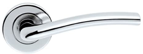 Serozzetta Liddel Door Handles on Round Rose - Polished Chrome