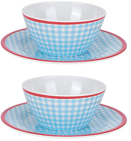 Juego de cubiertos y platos, juego de cubiertos de porcelana de imitación con 2 ensaladeras y 2 platos de frutas, vajilla de cocina para el hogar, restaurante, hotel, servicio para 2