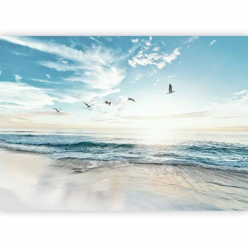 murando Fotomurales Mar Playa 200x140 cm XXL Papel pintado tejido no tejido | Decoración de Pared decorativos Murales moderna de Diseno Fotográfico Cielo Pájaros Paisaje Naturaleza