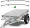 Tarpofix® Anhänger Plane 217 x 117 cm + 2x Planenbügel | Anhängerplane Flachplane aus PVC PLANENMATERIAL | Verstärkte Unsinn Anhänger Plane für 750kg PKW Hänger | Abdeckplane + Flachplanenbügel | Grau
