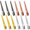 Lot de 12 Cuillères à Dessert en Acier Inoxydable - 12 cm, Mini Cuillères de Dégustation en Métal, Pelle à Expresso, Réutilisables pour Crème Glacée, Café, Boissons (4 Couleurs)