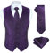 Enlision Paisley Waistcoat for Men,Jacquard Floral Waistcoats & Tie & Pocket Square Set Suit Vest with Pockets Wedding Party Working Viola-2 Waistcoat M