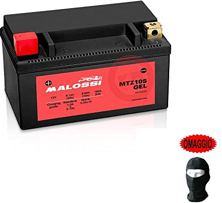 COMPATIBILE CON YAMAHA YZF-R1 1000 dal 2007 al 2008 BATTERIA GIA' PRONTA ALL’USO MALOSSI YTZ10S IN GEL ATTIVATA IN FABBRICA BATTERIE 8,6AH 12V