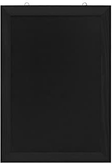 EUROPEL Kreidetafel mit schwarzer Melaminschicht, Rahmen aus lackiertem Kiefernholz, Mattschwarz, Abmessungen 42x60cm, Wandbefestigung, Hoch- oder Querformat, für flüssige Kreidemarker