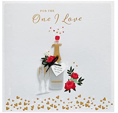 UK Greetings One I Love Valentines Day Card For Him/Her With Envelope - Modern Design