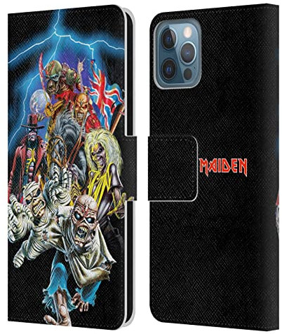 Head Case Designs Licenciado Oficialmente Iron Maiden Best of Beast Arte Carcasa de Cuero Tipo Libro Compatible con Apple iPhone 12 / iPhone 12 Pro