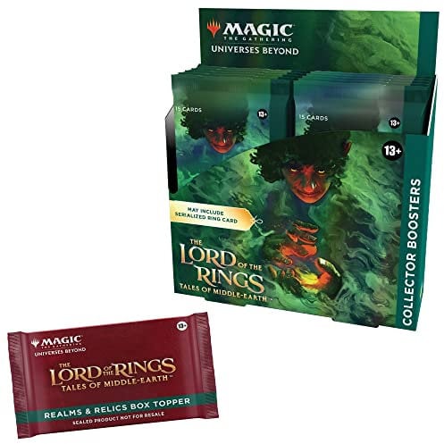 Magic: The Gathering The Lord of The Rings: Tales of Middle-Earth Collector Booster Box - 12 Packs + 1 Box Topper Card