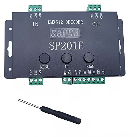 DC5V-24V DMX512 Decoder Controller SP201E SPI Signal adressierbar IC RGB LED Pixel 5 Kanal PWM Ausgang ws2811 2812 1903 Strips