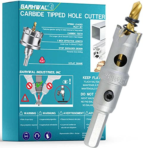 GARHWAL Ø 18 mm Scie cloche en carbure T.C.T robuste avec Pointes en Métal Durci pour une coupe précise et rapide, Y Compris L'acier Inoxydable et Doux, Le Fer, Le Cuivre et Le Laiton