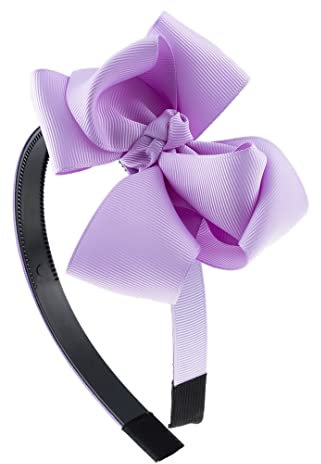 232-323- Cerchietto per capelli da bambina con fiocco laterale in tessuto caneté (Lilla)