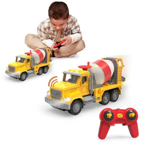 Driven by Battat – Ferngesteuerter LKW Betonmischer – Mini RC Auto Micro LKWs – Spielzeug mit Lichtern & Geräuschen – Realistische bewegliche Teile – Kinder ab 3 Jahren – Micro RC Zementlaster