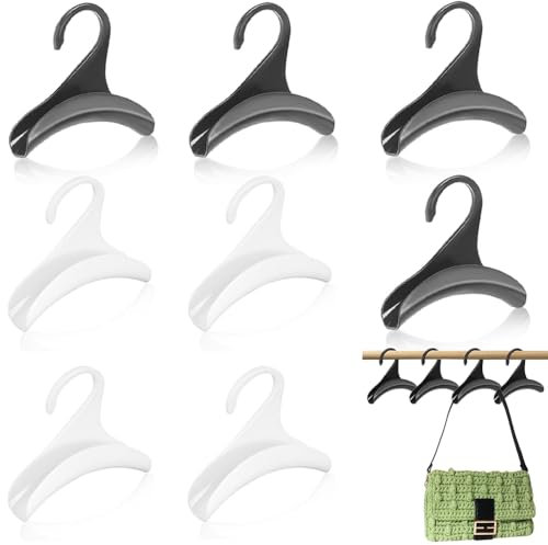 Puedno 8 Stücke Taschen Haken Kleiderstange Taschen Organizer Stabile Handtaschen Haken für Taschen Aufbewahrung Rucksäcke Haken für Schal Krawatte (Schwarz+Weiß)