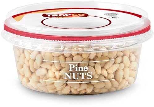 Tropgo Raw Pine Nuts - Guilt Free Whole Food Nut Snack - Unsalted Kernel Snack in a Resealable and Recyclable Nut Tub - Rich in Fibre Protein and Minerals - Ideal Healthy Snack for All Ages (100G)