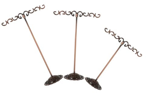 Holibanna 3pcs Earring Display Stand Set Ring Holders Ring Stand Desktop Adornment Dinner Table Decor Presents Ring Necklace Holder Coat Hangers Red Three Piece Suit Dining Table Iron