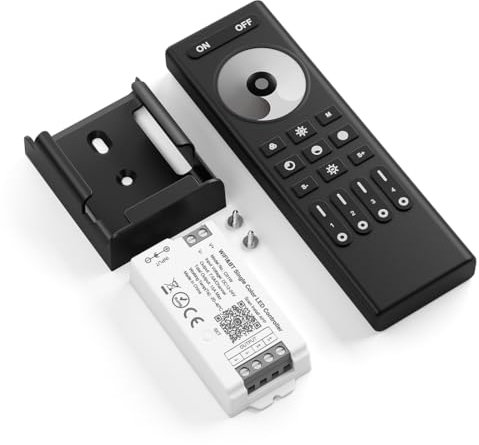 FCOB 5050SMD COB DIM C01W WiFi Steuergerät&RC01RFB Fernbedienung Controller Kit 4 Zonen RF 2.4GHz drahtlose Gruppensteuerung PWM Einfarbige(+V -V) 2pin LED Streifen Neon Seil Licht DC12V DC24V