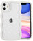 QLTYPRI Compatible with iPhone 11 Case, Cute Curly Wave Frame Clear Case for Girls Women, Flower Clear TPU Bumper Slim Soft Silicone Shockproof Protective Phone Cover for iPhone 11- White Floral/White