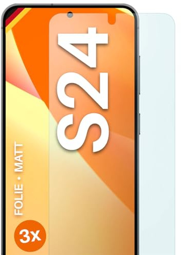 moex FlexProtect matte Schutzfolie für Samsung Galaxy S24 Displayschutz Folie matt gegen Reflexionen, Anti Reflex Handyfolie mit Sonnenschutz, Kompatibel mit jeder Handyhülle, 3 Stück