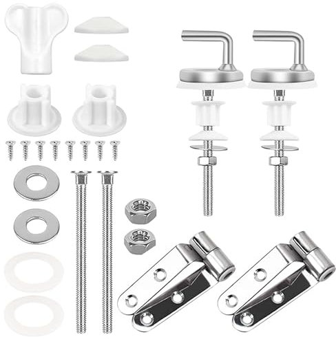 LONGHAO 2 pcs WC Sitz Scharnier WC Sitz Scharniere Ersatzteile Klodeckel Befestigung Scharniere WC-Sitz Befestigung Ersatzteile Set,für Toilettensitz WC SitzAbdeckung Deckel Universal Zubehör (#2)