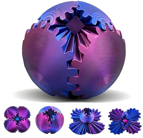 Impossible Gearsphere Age 3+, 3D Printed Gear Sphere - The Steampunk Whirling Wonder Fidget Gear Ball, Gearsphere Cube Fidget Toy for Office and Home, Stress Relief Cool Stuff Toys Gift for Kids Adult