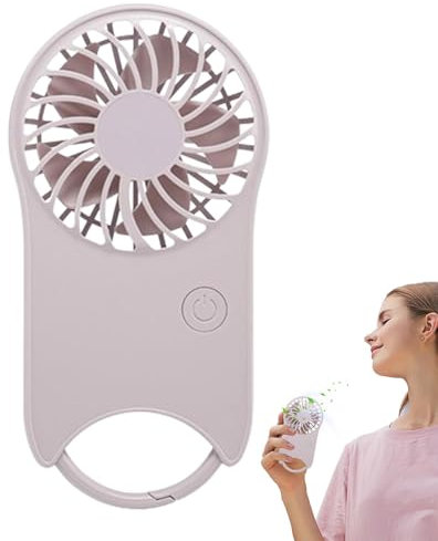 Ventilador de mano con mosquetón,Ventilador portátil con mosquetón, Práctico ventilador portátil recargable por USB, tamaño de bolsillo, Pequeño ventilador de bolsillo, silencioso y potente, para camp
