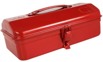 Sharplace Cassetta Degli Attrezzi Portatile, Organizer per Attrezzi, Cassetta Degli Attrezzi Multifunzione in Metallo, Robusta E Chiudibile a Chiave, Scatola di, Rosso