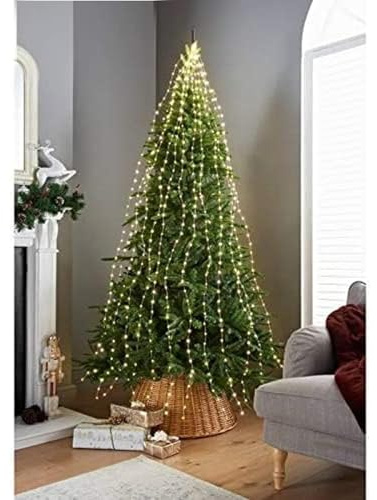 YORKSHIRE HOMEWARE 672 LED Christmas tree Lights | Sparkle Cascading Micro Tree Lights | Xmas Decorations Indoor Outdoor | Home Garden Indoor Xmas Lighting Ornament Fairy Lights (Warm White)