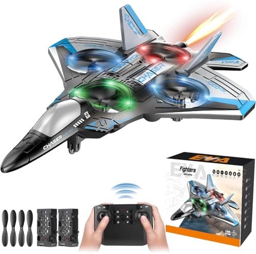 Beria RC Plane Toy for Kids 3-12 Year Old: Remote Control Plane RC Aeroplane Toys Gifts for 3 4 5 6 7 8 9 10 11 12 Year Old Boys Toy Birthday Presents Controlled Aircraft Airplanes Toys for Adult Blue