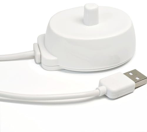 USB Charger for Braun Oral B Toothbrush Type 3757, USB Plug Charger Base for Oral-B Pro 3 3500 Pro 2 2500 Pro 1 650 Smart 6 iO3 iO4 iO5 iO6 Kids Vitality Genius X Toothbrushes Charging Adapter