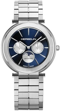 Montre Herbelin Newport Slim Phase de lune acier, bracelet