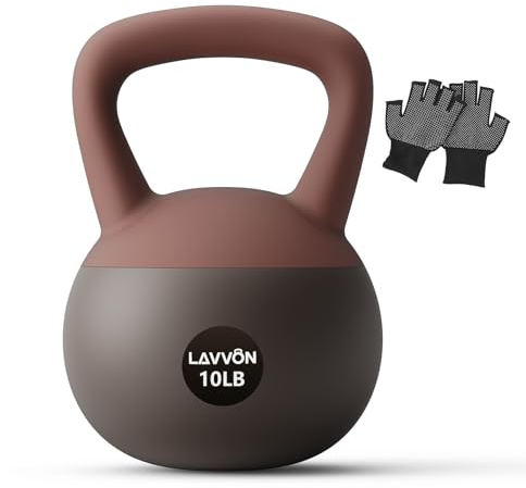 Soft Kettlebell - bodenschonend leise stoßdämpfende Kugelhantel, ergonomischer Softgriff ideal fürs Homegym Kettlebell - Workout Gewicht-Hantel für Kraft-Training 4-10kg