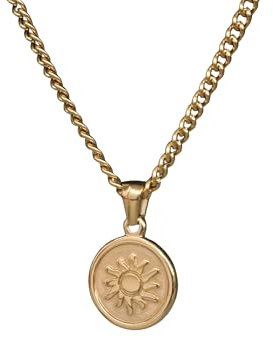 Positiva Jewelry Sonnen Anhänger Kette Damen – 18k vergoldet, Edelstahl, Wasserfest & Verstellbar – Boho Vintage Schmuck – Geschenkidee Frauen