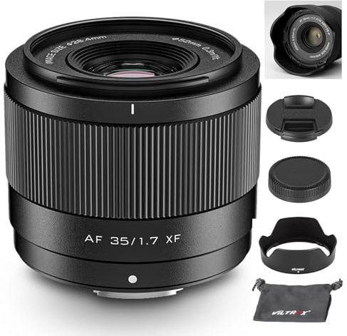 VILTROX 35mm F1.7 Obiettivo a fuoco fisso APS-C STM con ampia apertura per Fujifilm Fuji XF-Mount X-A7 X-E3 X-E4 X-H1 X-Pro3 X-S10 X-T4 X-T10 X-T20 X-T30 XT30II X-T200 X-H2 X-H2S X-T5 X-S20 X-T50 X-M
