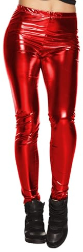 Boland - Metallic Leggings für Karneval, Festival, Mottoparty oder Alltag, glänzende Stretch Hose für Faschingskostüme, 80er Jahre