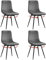 Klihome Esszimmerstühle 4er Set drehbar, Samt Küchenstühle Essstühle mit Rückenlehne, Metallbeine, Gepolsterte Stühle für Esszimmer Küche, Ergonomisch, Dunkelgrau