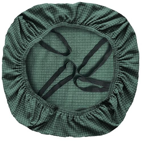FYTXSZ Office Chair Seat Cover Universal Fit Dining Room Chair Covers Stretch Washable Slipcover Protector for Desk Swivel Computer Chairs (Black Green)