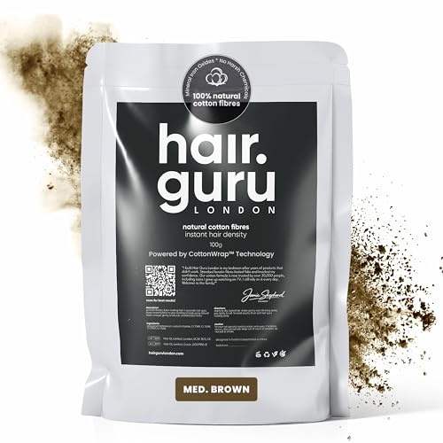 Hair Guru London Hair Thickening Fibres Refill, Medium Brown, 100g