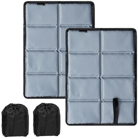 dancepandas 2 Stück Sitzkissen Outdoor, Sitzkissen Outdoor Ffaltbar,Sitzunterlage Camping-Sitzpolster für Freien Wandern mit Tragetasche,Maschinenwaschbar Grau(34 * 44cm)