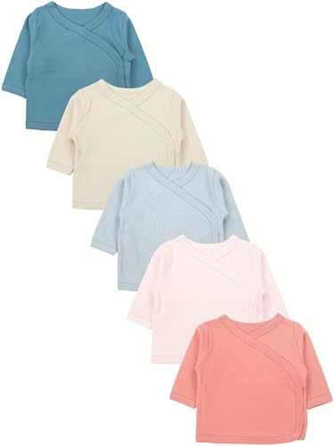 TupTam Baby Mädchen Langarm Wickelshirt Baumwolle 5er Set