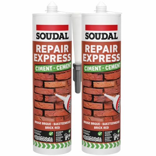 Red Cement Repair Sealant 300ml – Ready Mixed Crack Filler for Pointing, Masonry & Concrete Repairs, Waterproof Exterior Repair Sealant (Pack of 2)