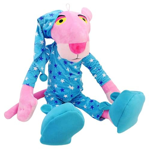 BEMIRO Panther XXL Kuscheltier, ca. 120 cm, weiches Plüschtier liegend, mit gestickten Augen und Schlaufe, Polyester (Anzug)