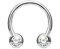 beyoutifulthings Hufeisen-Ring 2 ZIRKONIA Universal-Piercing Brust Nippel Nase Septum Ohr Helix Cartilage Edelstahl Silber Clear 1,2mm 10mm