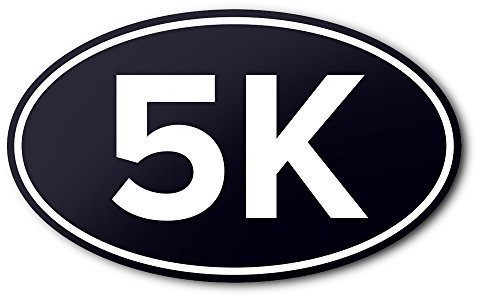 Meister 5 K UV Vinyl Oval Autoaufkleber – Laufen und Rennen – 5 Farben, schwarz