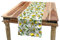ABAKUHAUS Natur Tischläufer, Lemon Woody Romantic, Esszimmer Küche Rechteckiger Dekorativer Tischläufer, 40 x 180 cm, Grün Weiß