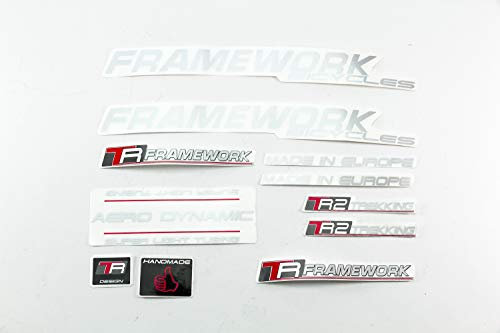 Fahrrad DEKOR Satz Aufkleber Rahmen Frame Decal Sticker Framework Silber rot
