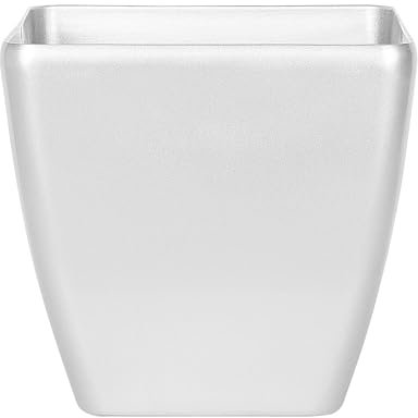Beliani Cache-Pot Argenté Cube, 42 x 42 cm, en Fibre d'argile et de Verre au Design Moderne avec Une Touche Glamour pour Intérieur ou Extérieur