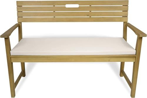 Rollmayer Bankkissen Bankauflage Sitzkissen Bankpolster Auflage für Bänke in Haus und Garten Kollektion Vivid, 1 Stück (Ecru 2, 140x50x4cm)