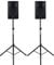 Pronomic E-212 MA Stative Set - 2 aktive 2-Wege Boxen - Leistung: 2X 120 Watt (RMS) - 12 Woofer + 1,0 Kompressions-Treiber - Bluetooth - MP3-Player mit USB/SD - Monitorschräge - inkl. Stative
